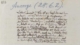 Brief an Conrad Ansorge