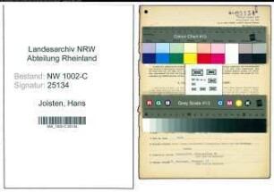 Entnazifizierung Hans Joisten, geb. 21.05.1909 (Assessor)