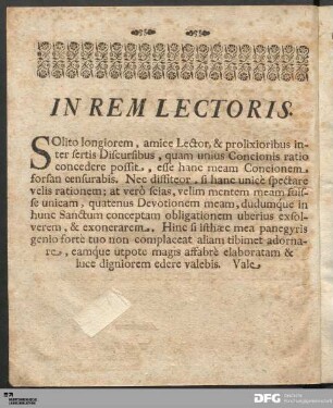 In Rem Lectoris.