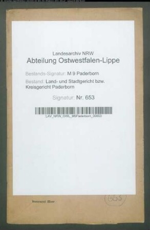 Erblasser: Lücke, Gertrud, geb. Melies: