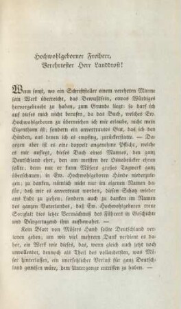 Hochverehrter Freiherr, Verehrtester Herr Landdrost