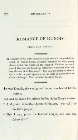Romance of Dunois. From the French