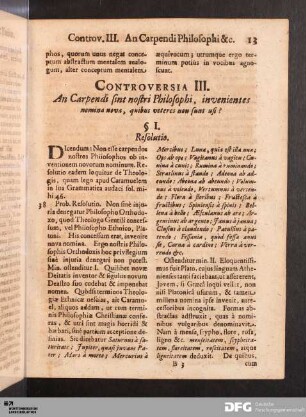 Controversia III.