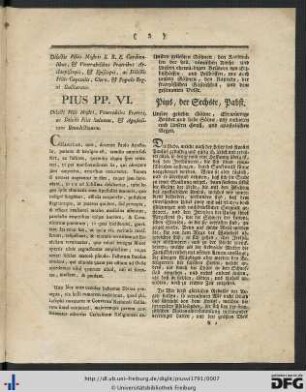Declaratio Summi Pontificis Pii Papae VI.