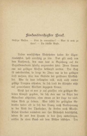 Fünfunddreißigster Brief. Geistige Waffen - Sind sie anwendbar? - Was ist noch zu thun? - Die stärkste Waffe
