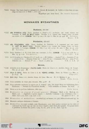 Monnaies Byzantines (Nr. 1552-1565)