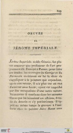 Oeuvre de Jérôme Impériale