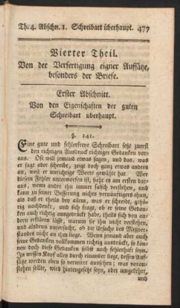 Erster Abschnitt. Von den Eigenschaften der guten Schreibart überhaupt.