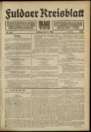 Ausgabe vom Freitag, den 19. Juli 1918.
