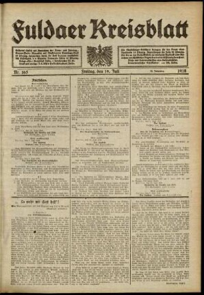 Ausgabe vom Freitag, den 19. Juli 1918.