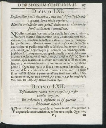 Decisio LXI - LXXX