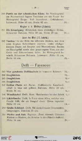 Delft- Fayencen (Nr. 243-278)