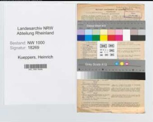 Entnazifizierung Heinrich Kueppers, geb. 26.10.1864 (Gastwirt)