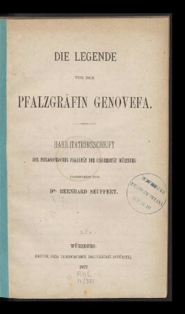 Die Legende von der Pfalzgräfin Genovefa