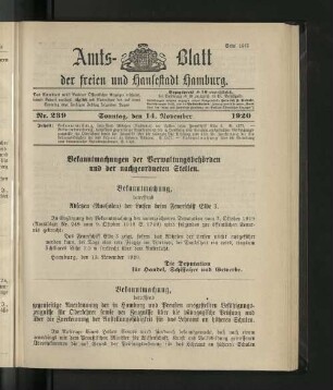 No. 239, 14. November 1920