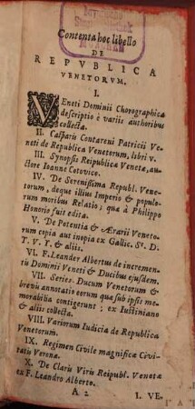 Casparis Contareni patricii Veneti De Repvblica Venetorvm : Libri quinque