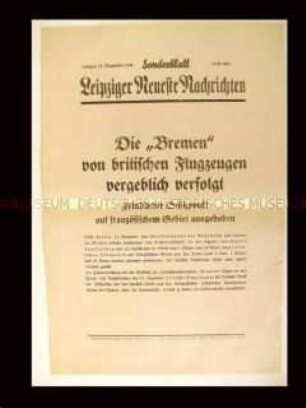 Sonderblatt der "Leipziger Neuesten Nachrichten" zum Seekrieg gegen Großbritannien