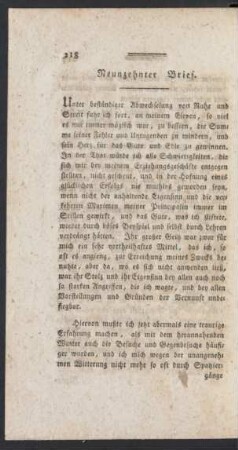 Neunzehnter Brief