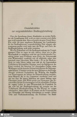 II Grundsätzliches zur vorgeschichtlichen Siedlungsforschung