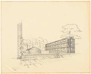 Evangelisches Diakonissenkrankenhaus Bethanien, Berlin-Kreuzberg Umbau. Schwesternhaus: Perspektivische Ansicht