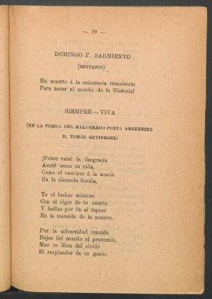Domingo F. Sarmiento : (Epitafio)