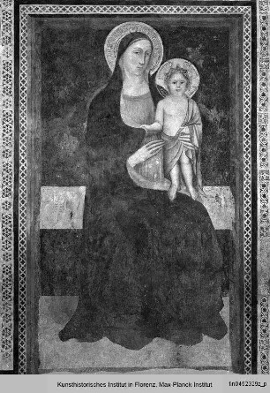 Fresko mit mehreren Madonnendarstellungen und Heiligen