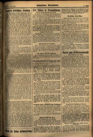 Zweite Ausgabe vom Freitag, den 19. Juli 1935.