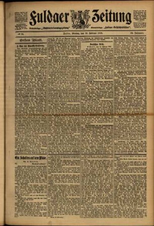 Erste Ausgabe vom Montag, den 12. Februar 1906.