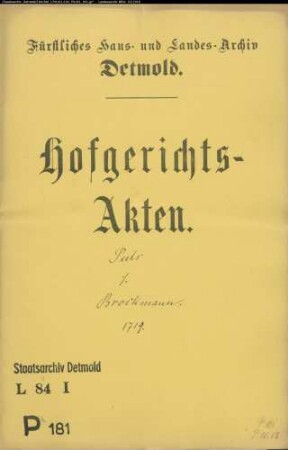 Puls, Simons Erben zu Wöbbel gegen Andreas Brockmann, Krüger zu Wöbbel - Rückgabe verpachteter Länderei