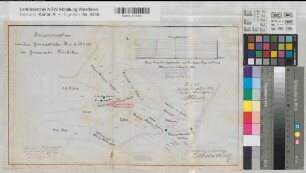 Vorhelm (Ahlen) Wasserhaltungsschacht Alwine Lageplan 1883 1 : 2500 27 x 44,5 Zeichnung Strontianit Societät von Goerne & Co. Bergämter Nr. 5364