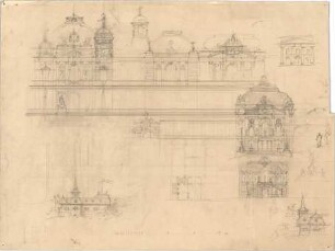 Reiffenstuel, Carl; Stadthäuser - Teilgrundriss, Teilansichten, Details