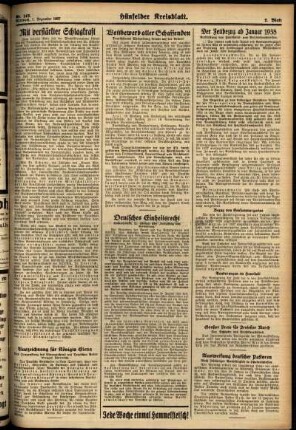 Zweite Ausgabe vom Mittwoch, den 01. Dezember 1937.