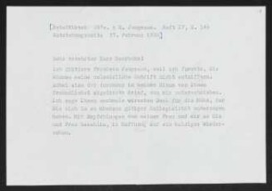 Brief von Gerhart Hauptmann an Max Beerbohm