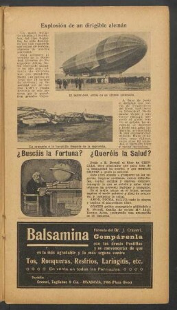 Explosión de un dirigible alemán