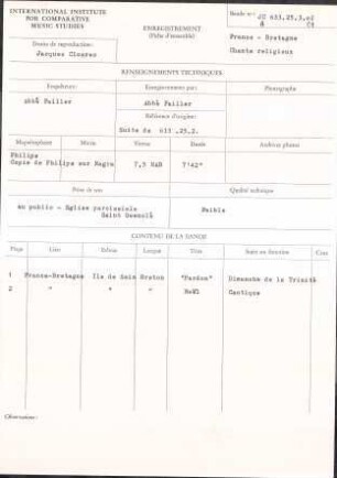 Bretagne Chants religieux