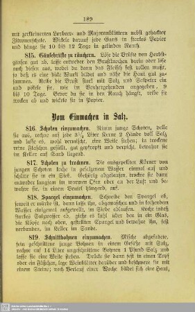 Vom Einmachen in Salz