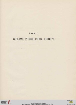 Part I: General Introductory Reports