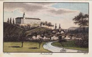 'Rudolstadt' Gesamtansicht; Aquarell