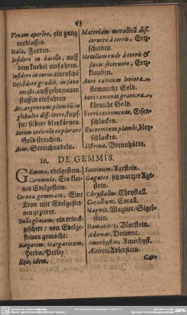 16. De Gemmis