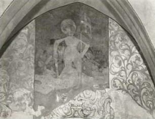 Freiberg (Sachsen). Rathaus, Kapelle St. Laurentius. Erzengel Michael, Wandmalerei (1401/1500)