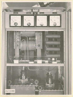 10-kW-UKW-Rundfunksender Typ Nr. G 506, Schrank 4 oben offen, Foto 1954