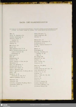 Sach- Und Namenregister