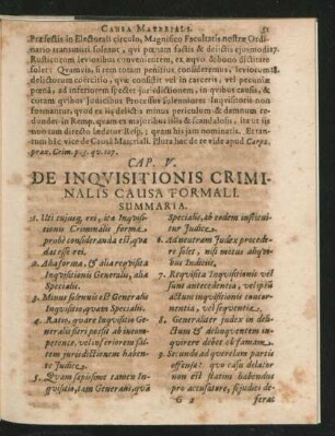 Cap. V. De Inquisitionis Criminalis Causa Formali.