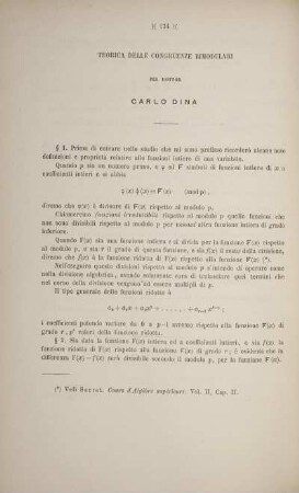 Teorica delle congruenze bimodulari.