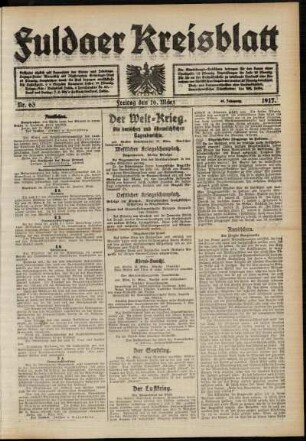 Ausgabe vom Freitag, den 16. März 1917.