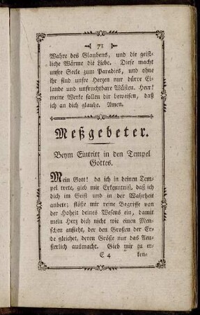 Beym Eintritt in den Tempel Gottes