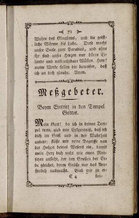 Beym Eintritt in den Tempel Gottes