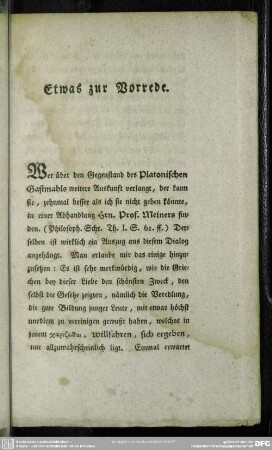 Etwas zur Vorrede