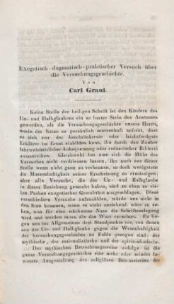 27-74 Exegetisch-dogmatisch-praktischer Versuch über die Versuchungsgeschichte