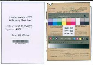 Entnazifizierung Walter Schmidt , geb. 10.10.1903 (Kaufm.Angestellter)